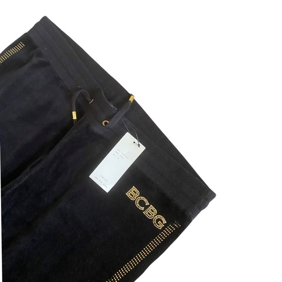 Vintage 90’s BCBG Maxazria VELVET Black Rhinestone Straight Leg Pants XL… - Picture 9 of 11